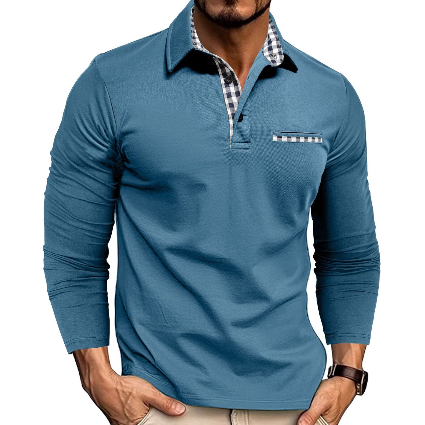 Marco - Polo de hombre manga larga con cuello