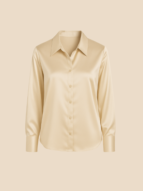 Sofía - Blusa satinada de mujer con botones frontales