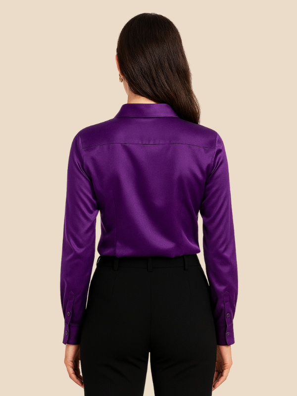 Sofía - Blusa satinada de mujer con botones frontales