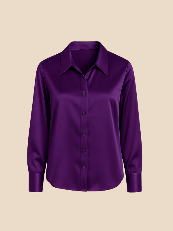 Sofía - Blusa satinada de mujer con botones frontales