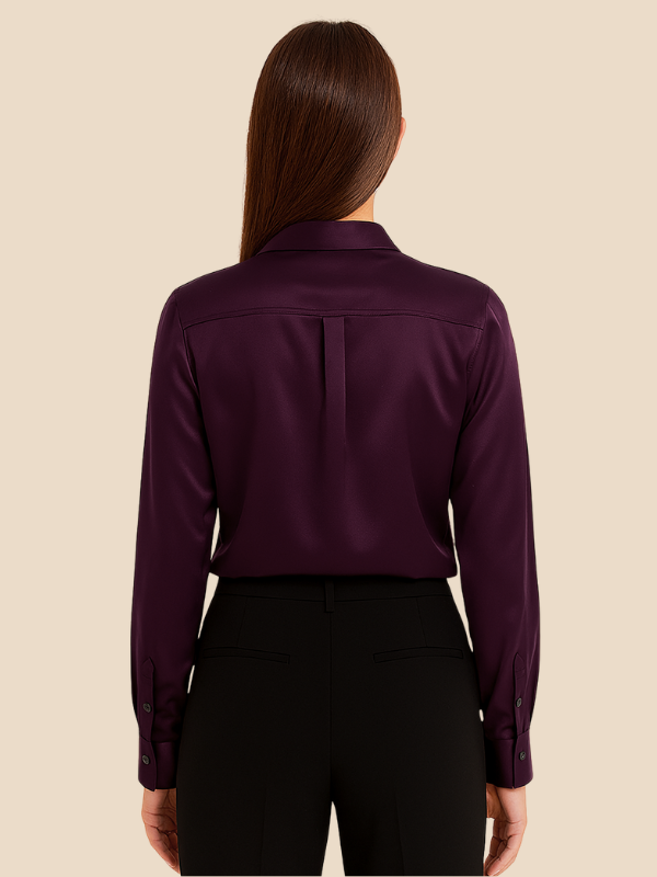 Sofía - Blusa satinada de mujer con botones frontales