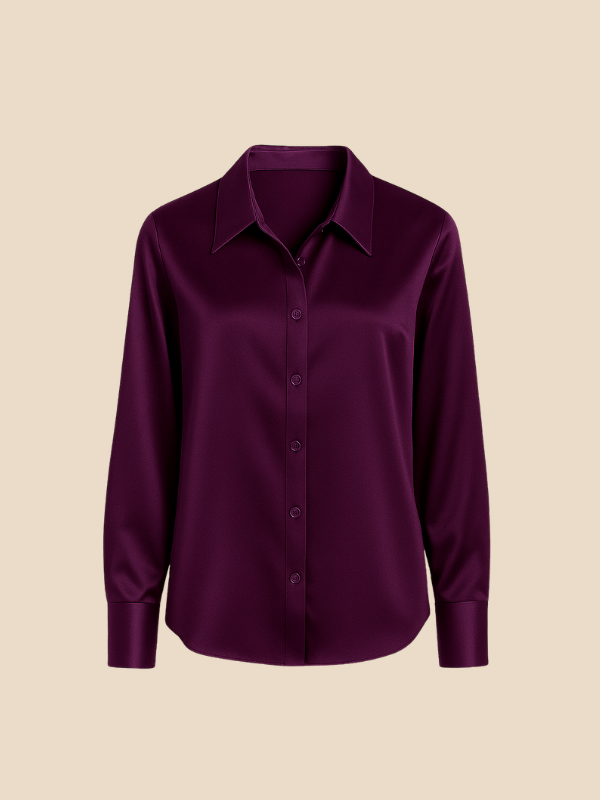 Sofía - Blusa satinada de mujer con botones frontales