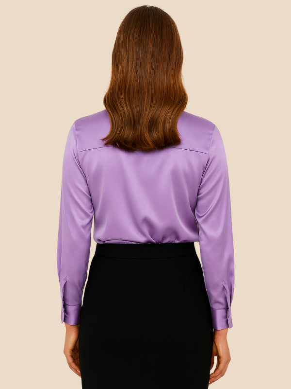 Sofía - Blusa satinada de mujer con botones frontales