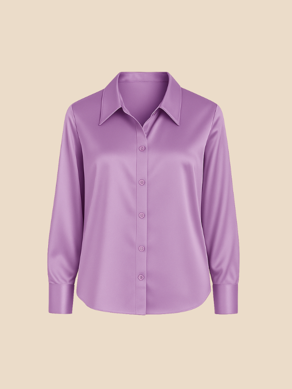 Sofía - Blusa satinada de mujer con botones frontales