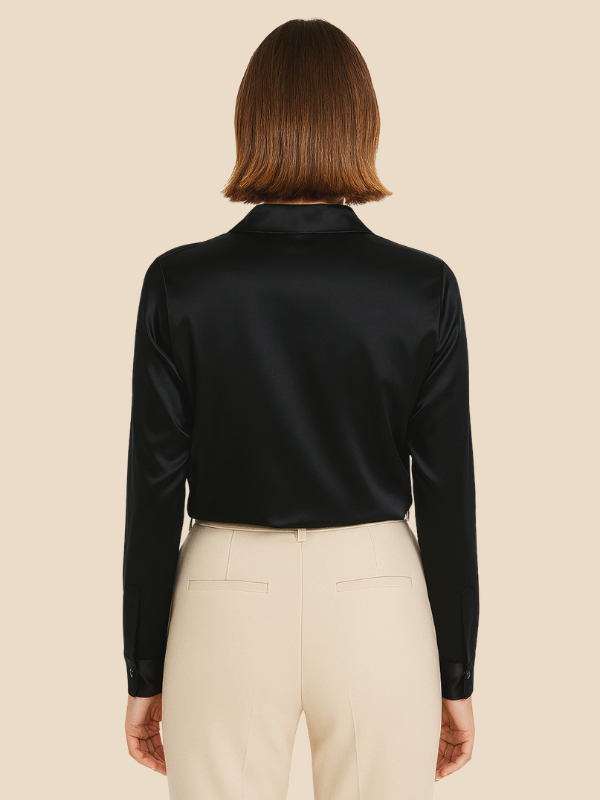 Sofía - Blusa satinada de mujer con botones frontales