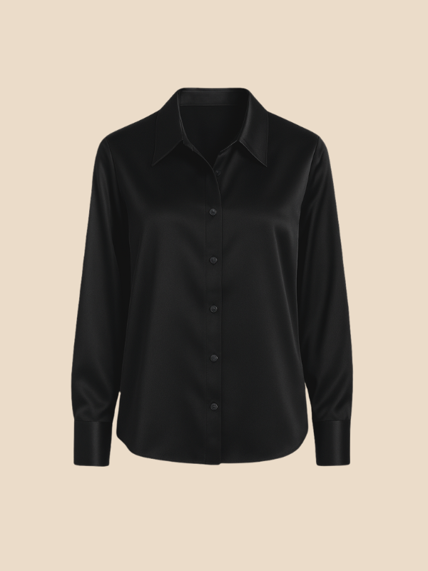 Sofía - Blusa satinada de mujer con botones frontales