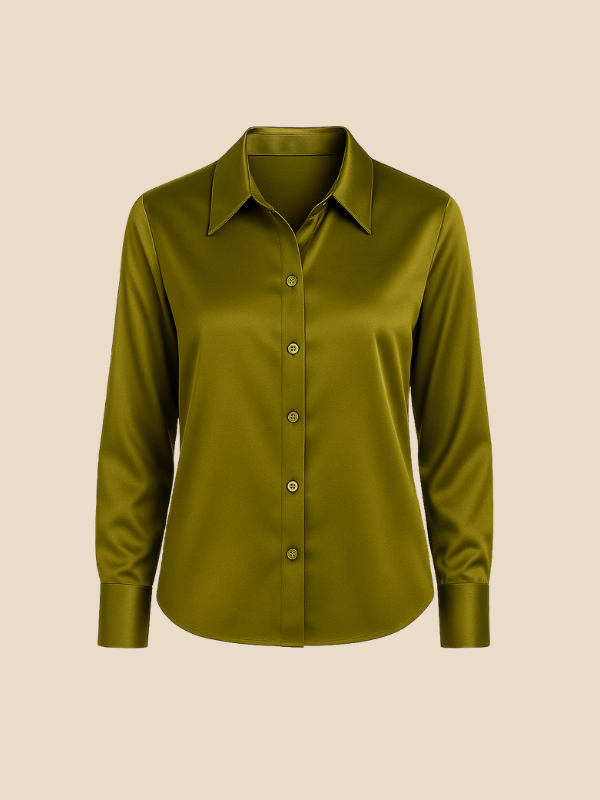 Sofía - Blusa satinada de mujer con botones frontales