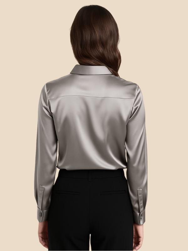 Sofía - Blusa satinada de mujer con botones frontales