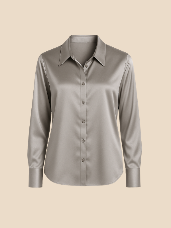 Sofía - Blusa satinada de mujer con botones frontales