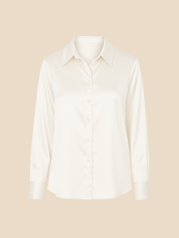Sofía - Blusa satinada de mujer con botones frontales