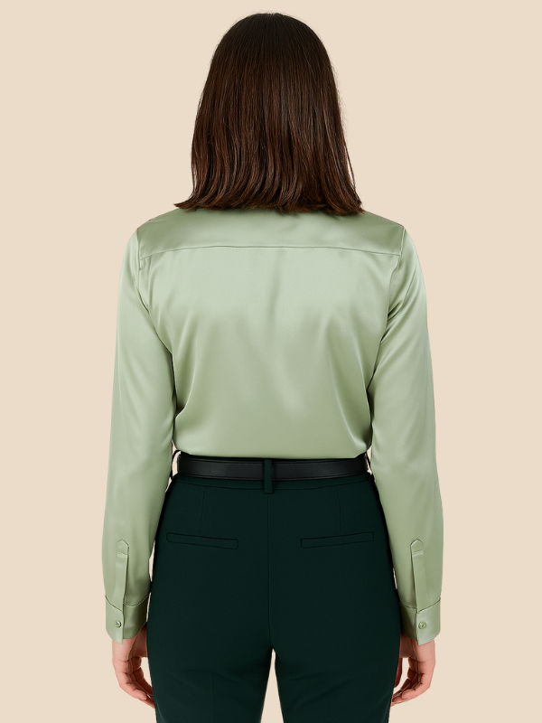 Sofía - Blusa satinada de mujer con botones frontales