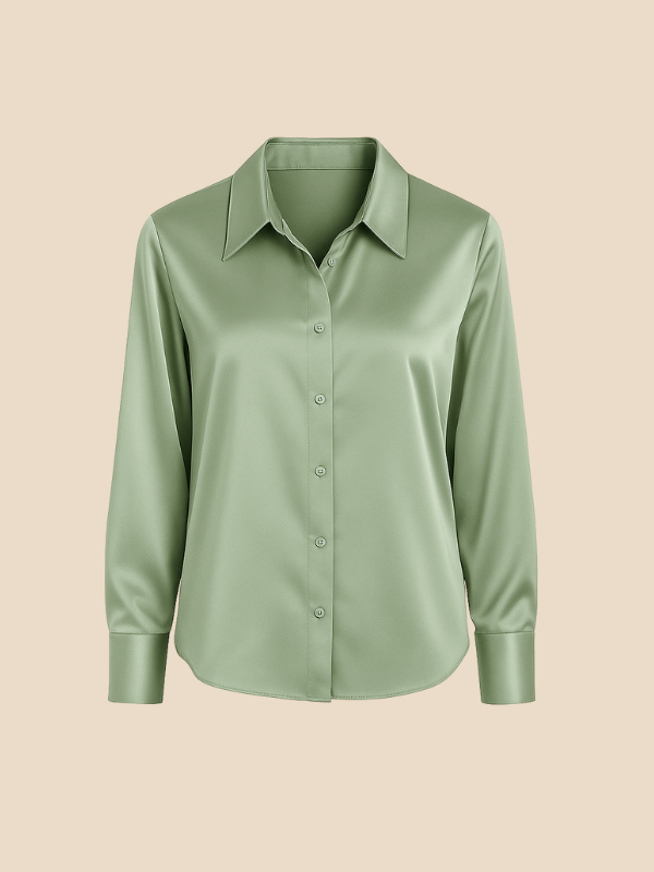Sofía - Blusa satinada de mujer con botones frontales