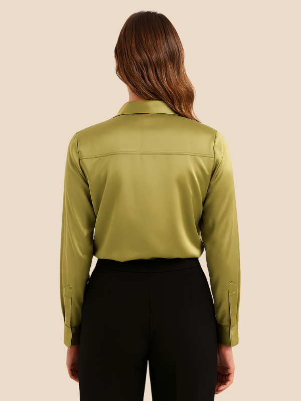 Sofía - Blusa satinada de mujer con botones frontales