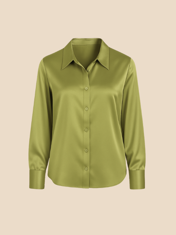 Sofía - Blusa satinada de mujer con botones frontales