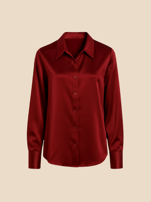 Sofía - Blusa satinada de mujer con botones frontales