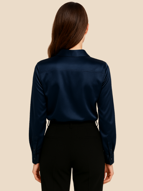 Sofía - Blusa satinada de mujer con botones frontales