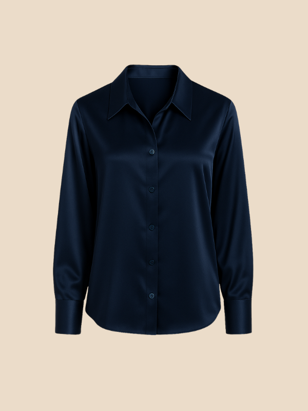 Sofía - Blusa satinada de mujer con botones frontales