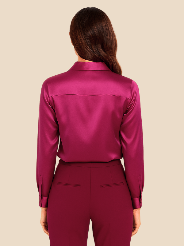 Sofía - Blusa satinada de mujer con botones frontales