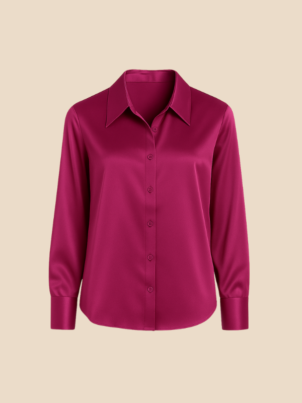 Sofía - Blusa satinada de mujer con botones frontales