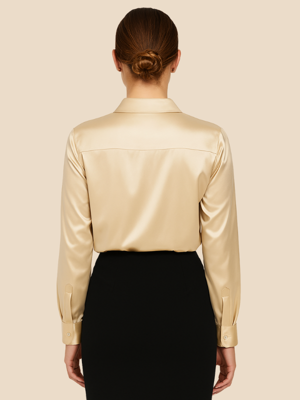 Sofía - Blusa satinada de mujer con botones frontales