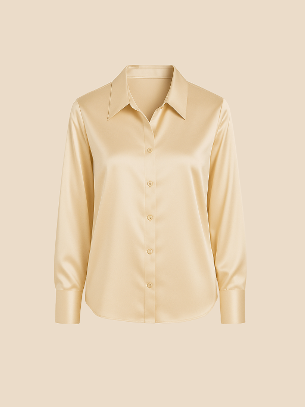 Sofía - Blusa satinada de mujer con botones frontales