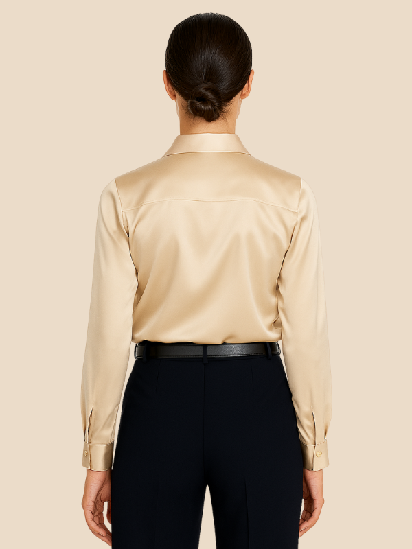 Sofía - Blusa satinada de mujer con botones frontales