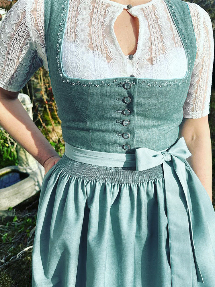 Elsa – Vestido Oktoberfest celeste con delantal