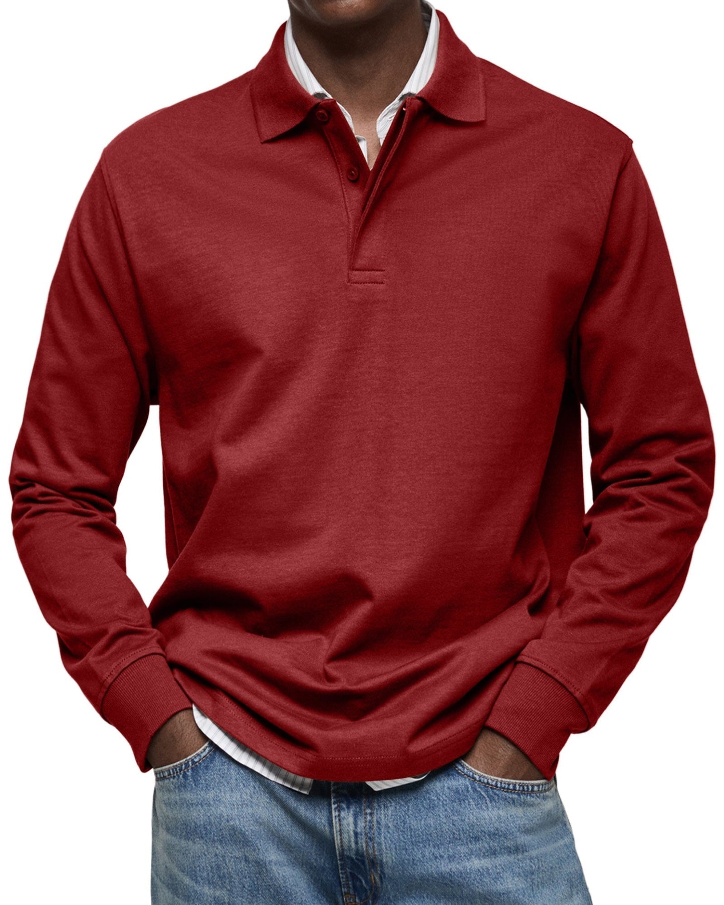 Daniel - Polo de hombre manga larga con cuello clásico