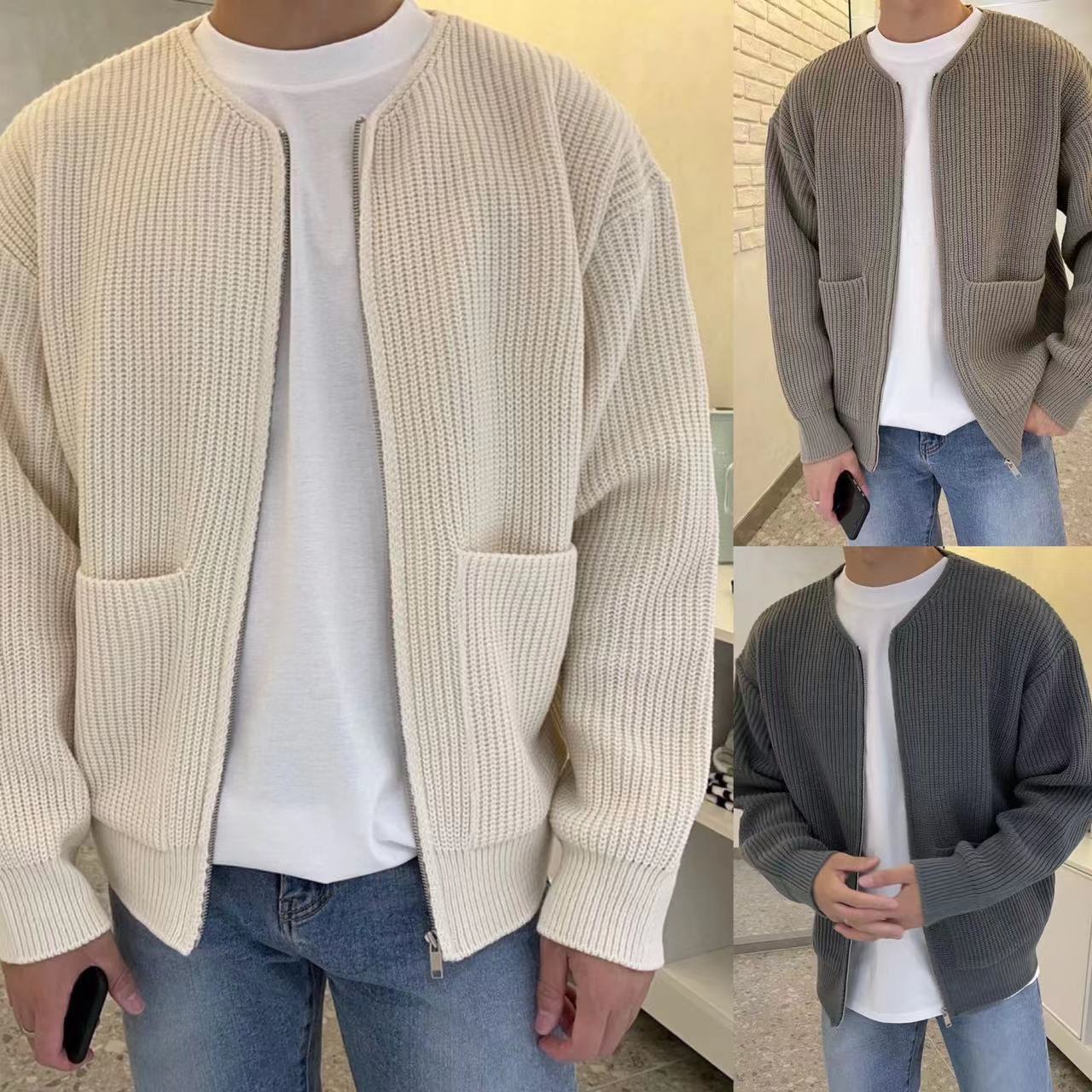 Matías - Chaqueta de hombre con cremallera y tejido