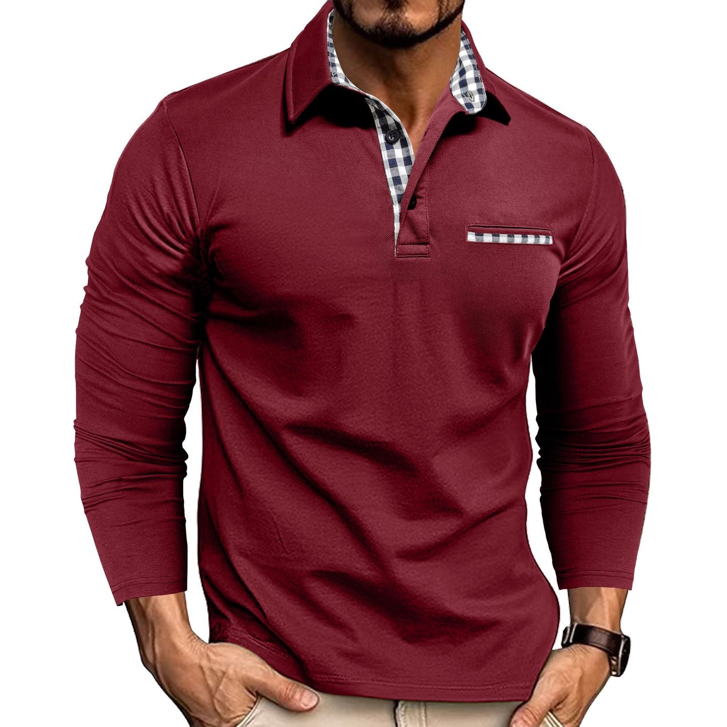Marco - Polo de hombre manga larga con cuello