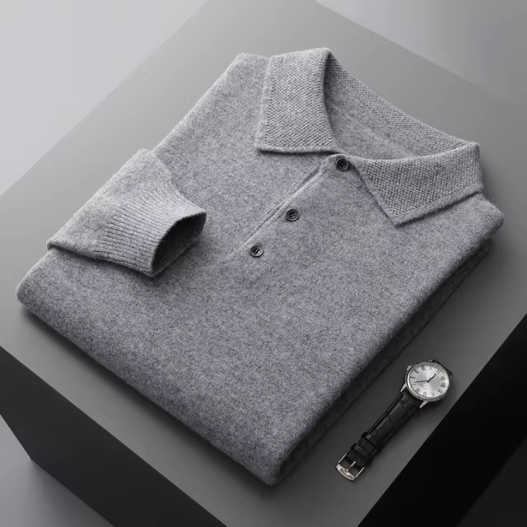 Sebastián - Suéter polo hombre con botones y cuello clásico