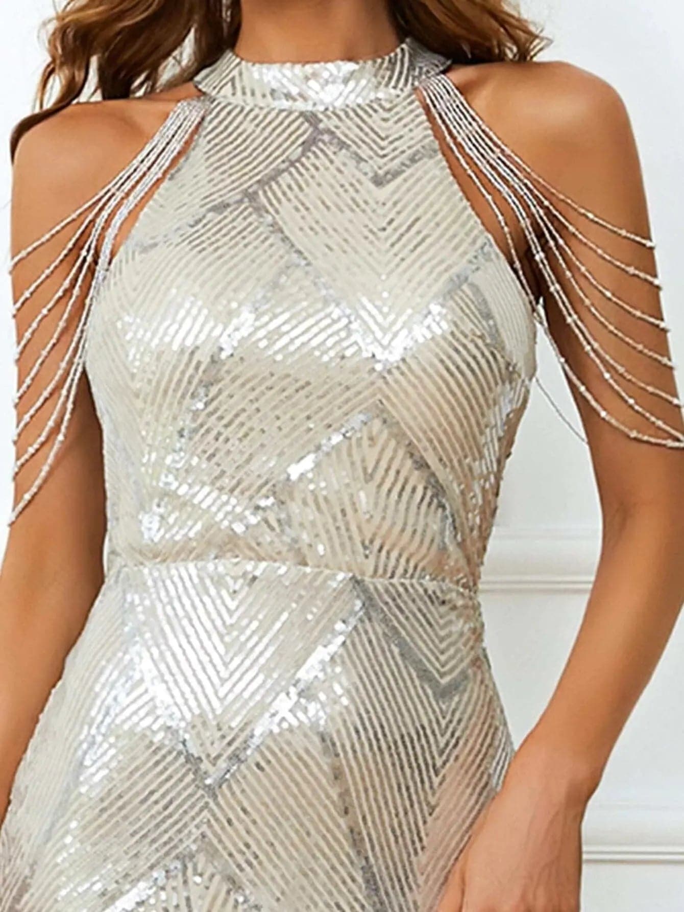 Bianca - Vestido largo con hombros descubiertos mujer