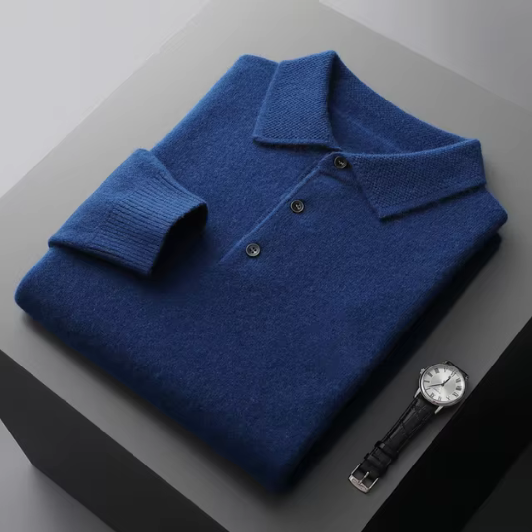 Sebastián - Suéter polo hombre con botones y cuello clásico