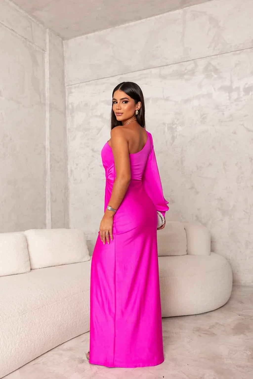 Adriana - Vestido largo asimétrico con abertura mujer