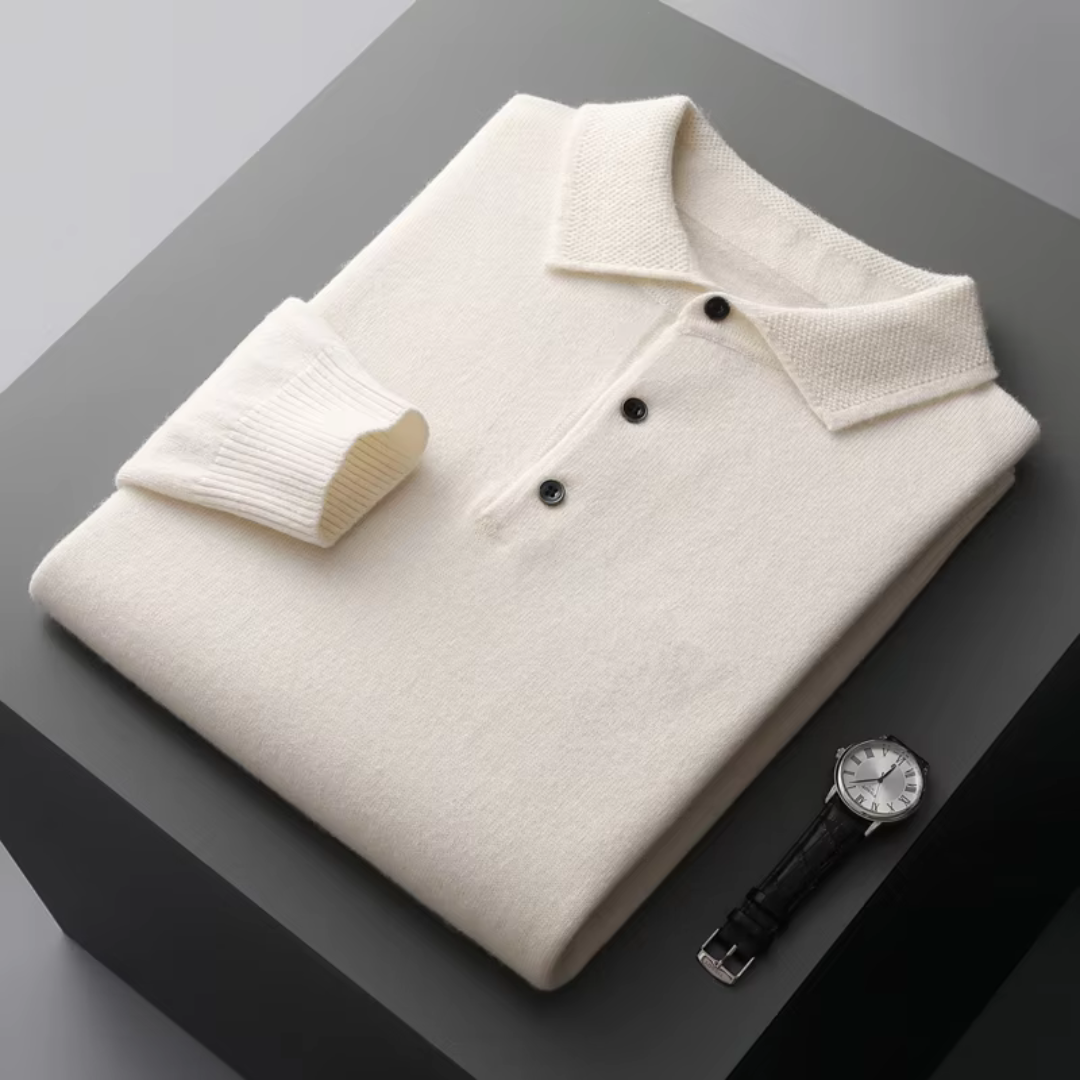 Sebastián - Suéter polo hombre con botones y cuello clásico
