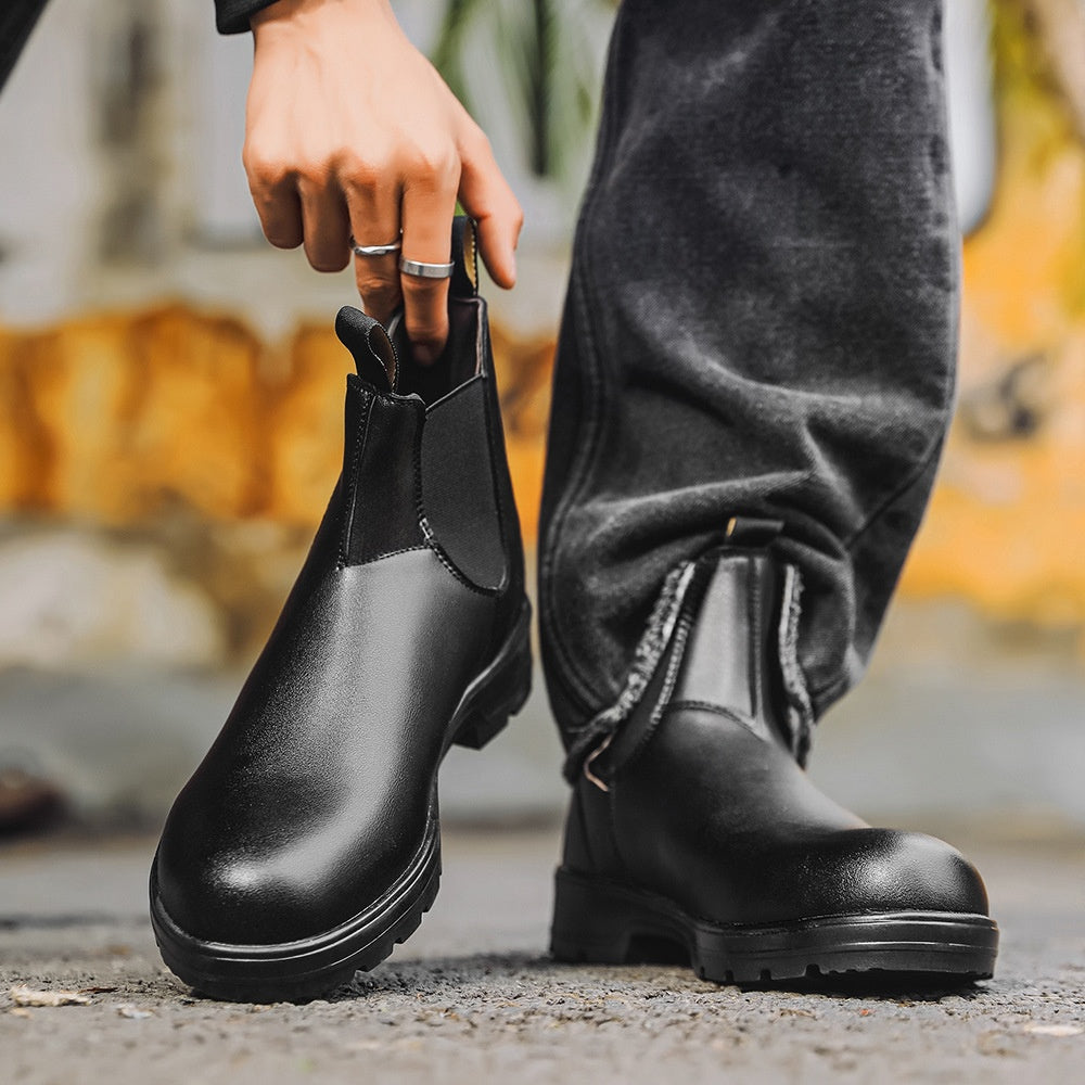 Marco - Botas de hombre tipo chelsea con suela robusta