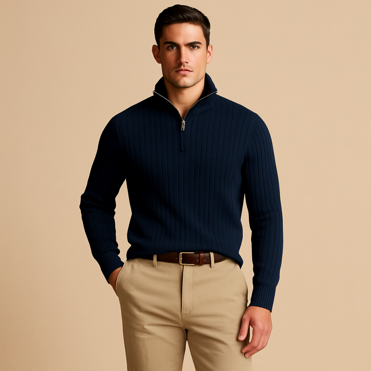 Lucas – Jersey de punto con cremallera para hombre