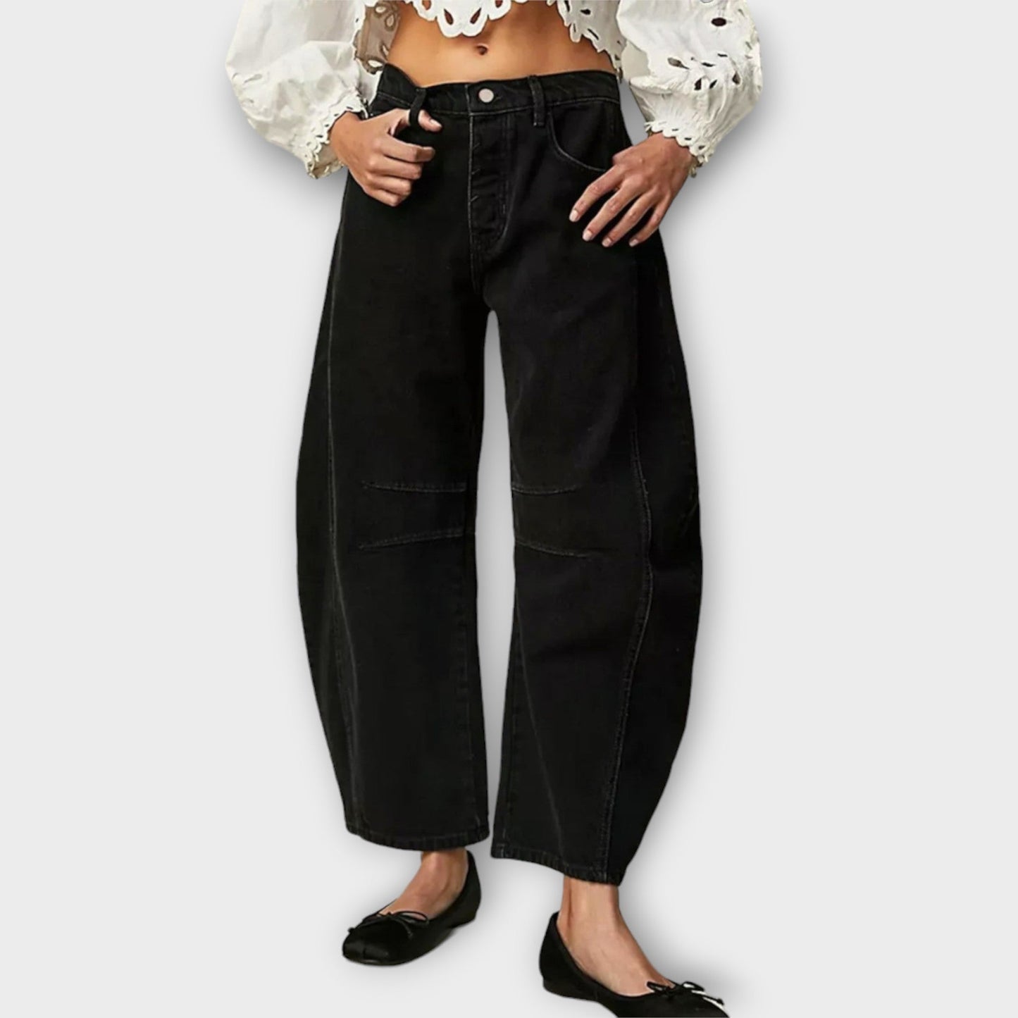 Valeria – Pantalones Vaqueros Anchos de Corte Retro para Mujer