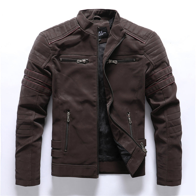 Adrián - Chaqueta de hombre estilo motociclista con cremalleras