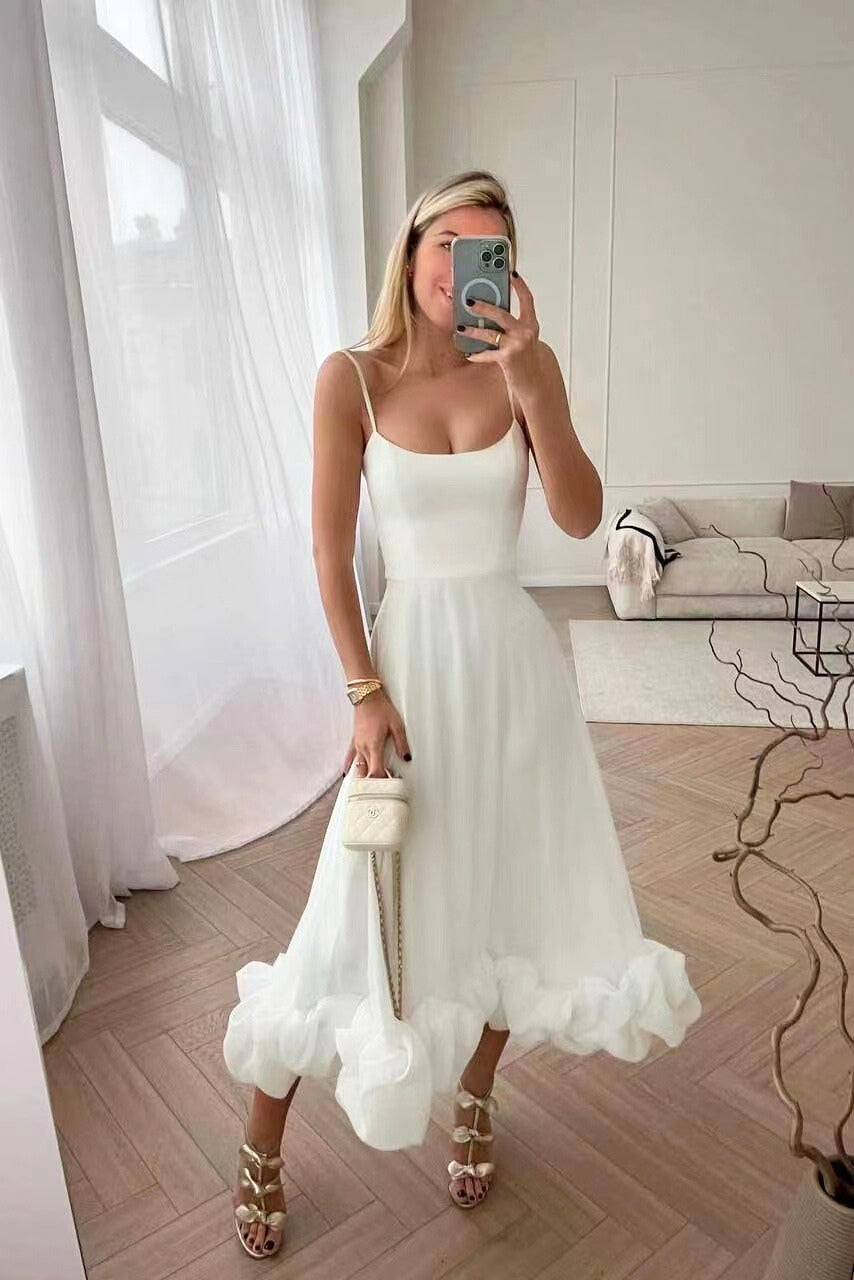 Julieta - Vestido midi con tirantes finos mujer