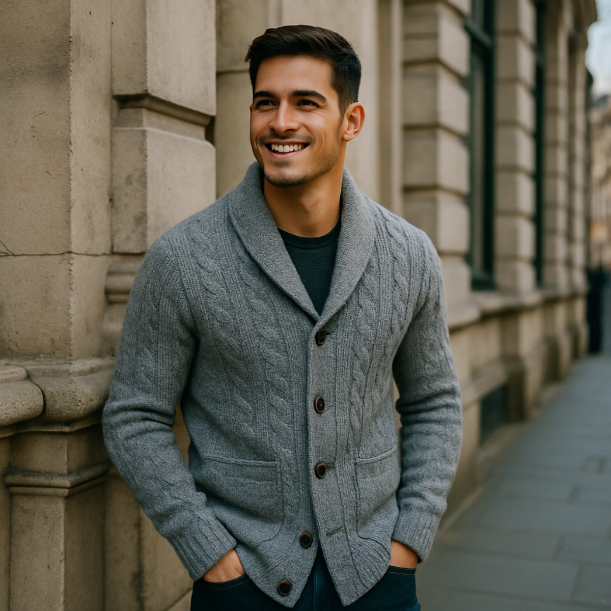 Tomás – Cárdigan de punto trenzado para hombre