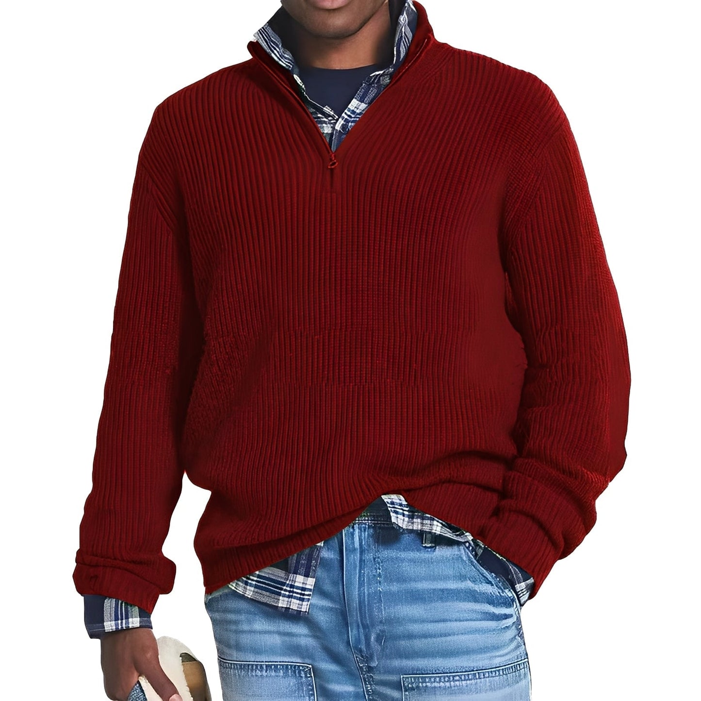 Alejandro - Suéter de punto para hombre con cremallera