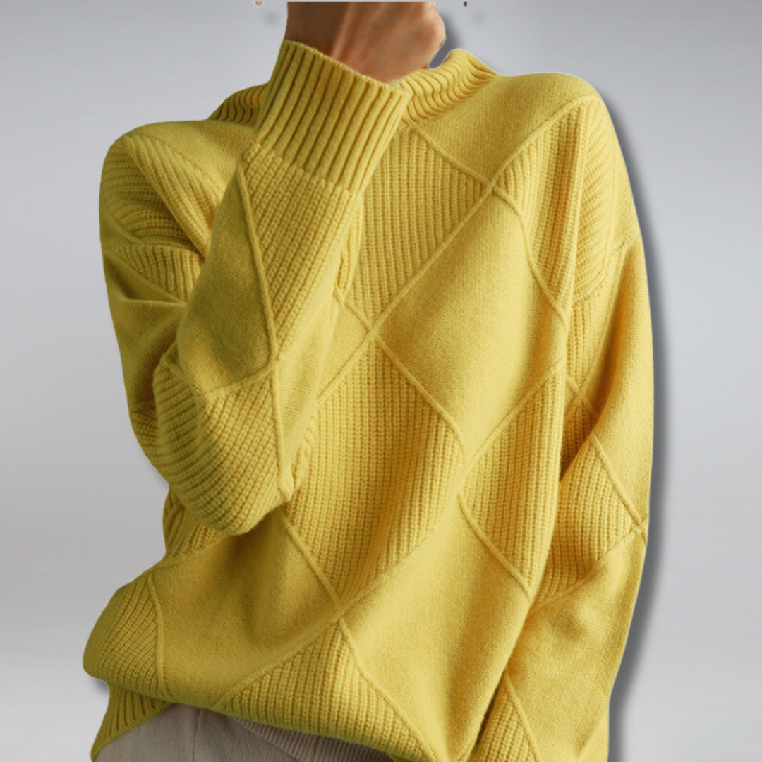 Valeria - Suéter cashmere de punto cuello alto mujer
