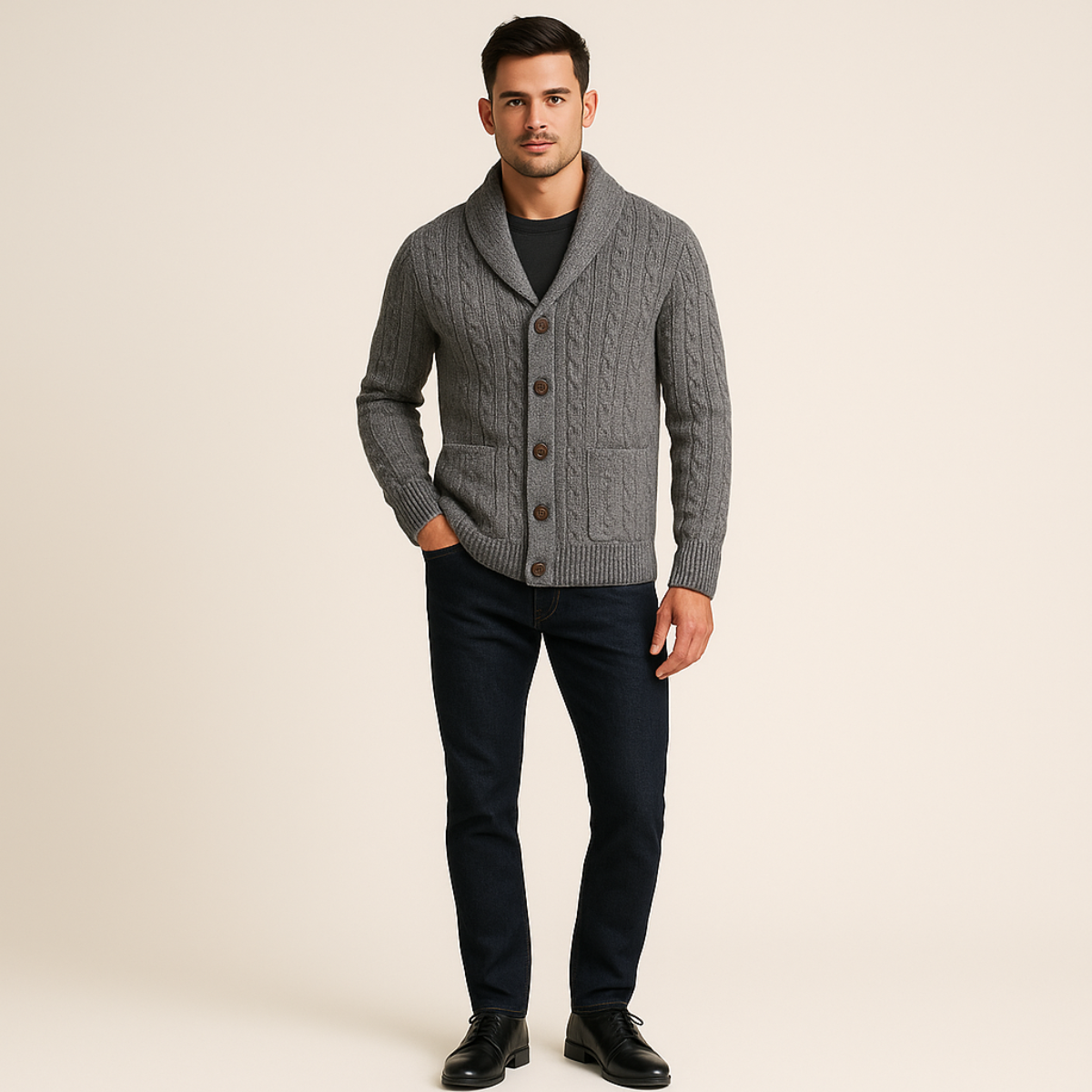 Tomás – Cárdigan de punto trenzado para hombre