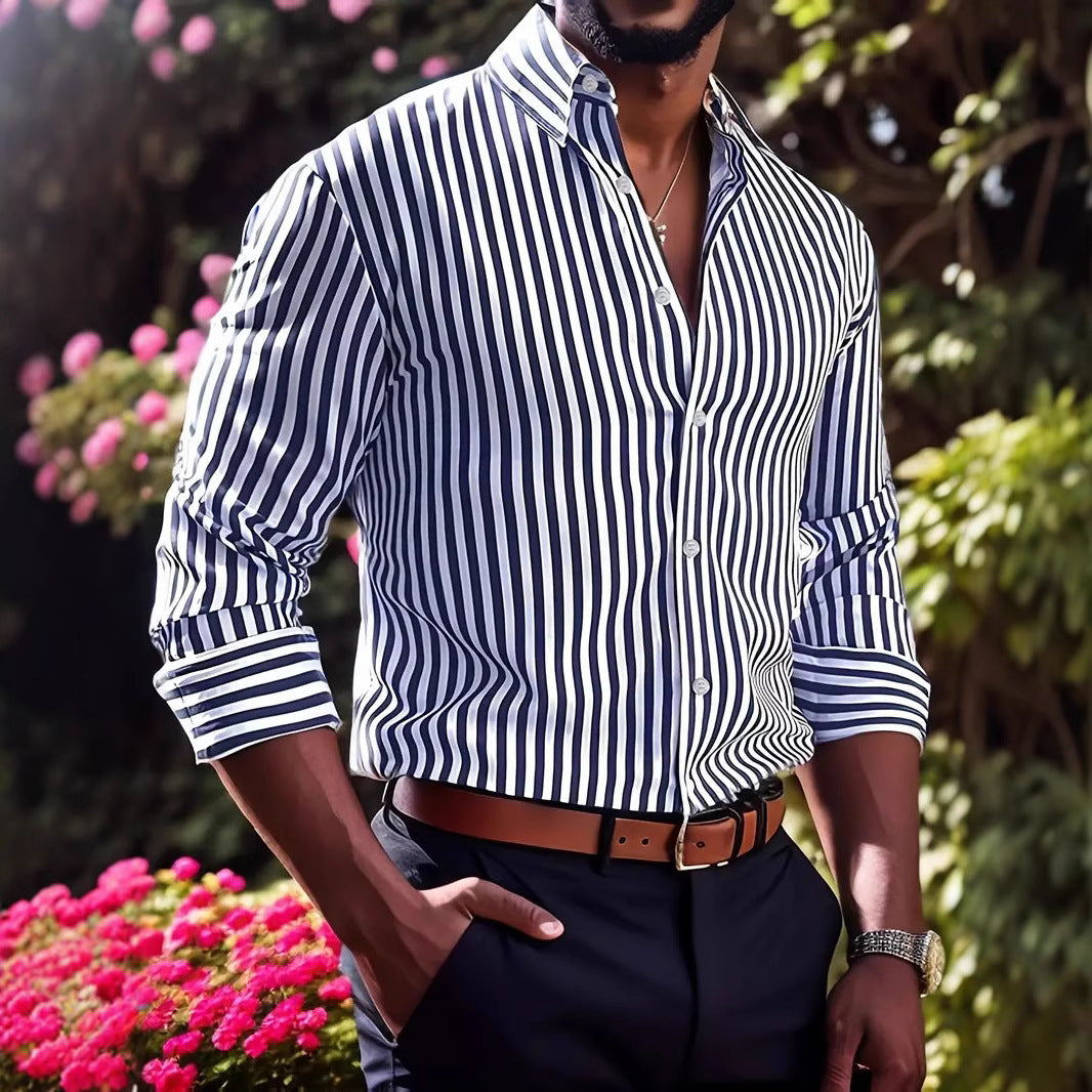 Gianni – Camisa de vestir a rayas con corte moderno y estilo versátil
