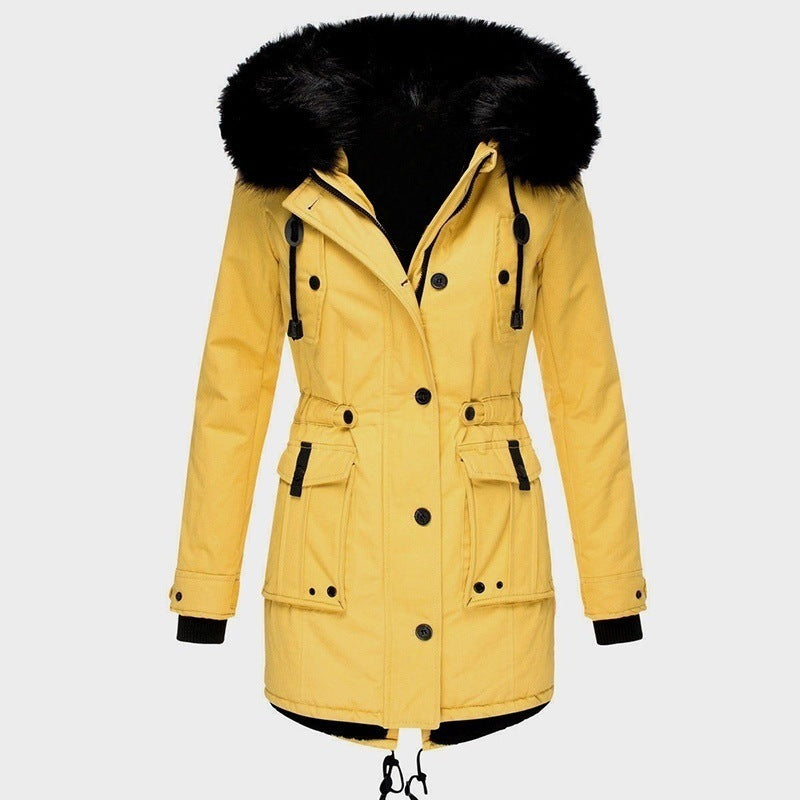 Clara – Parka Acolchada con Capucha de Pelo Sintético