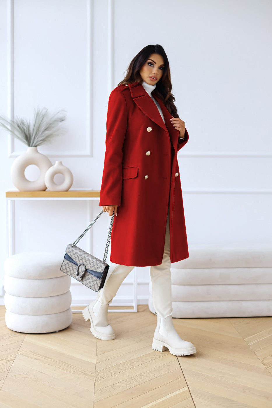 Amelia - Abrigo lana largo de mujer elegante y atemporal