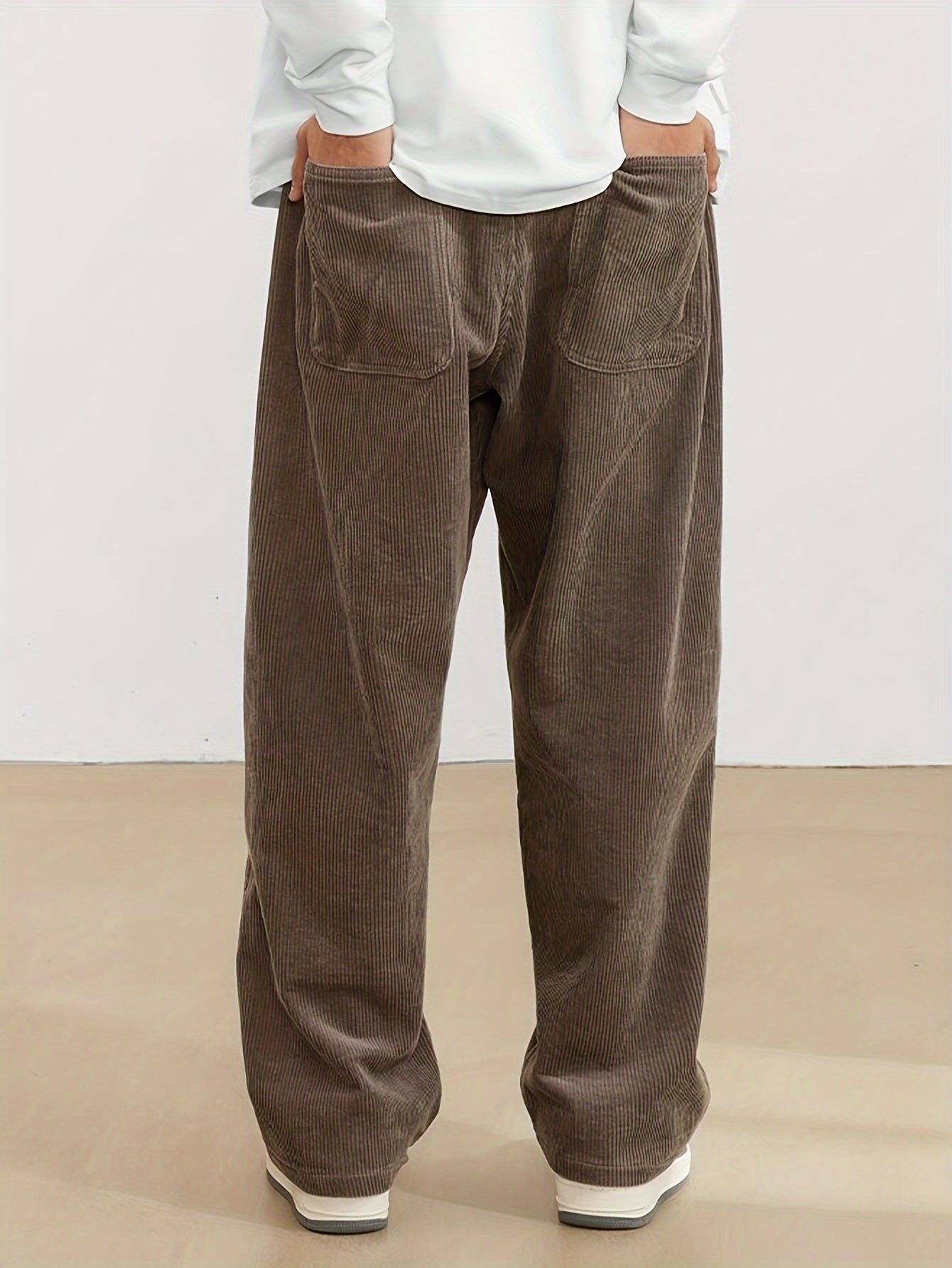 Ernesto - Pantalones de hombre anchos en pana estilo casual