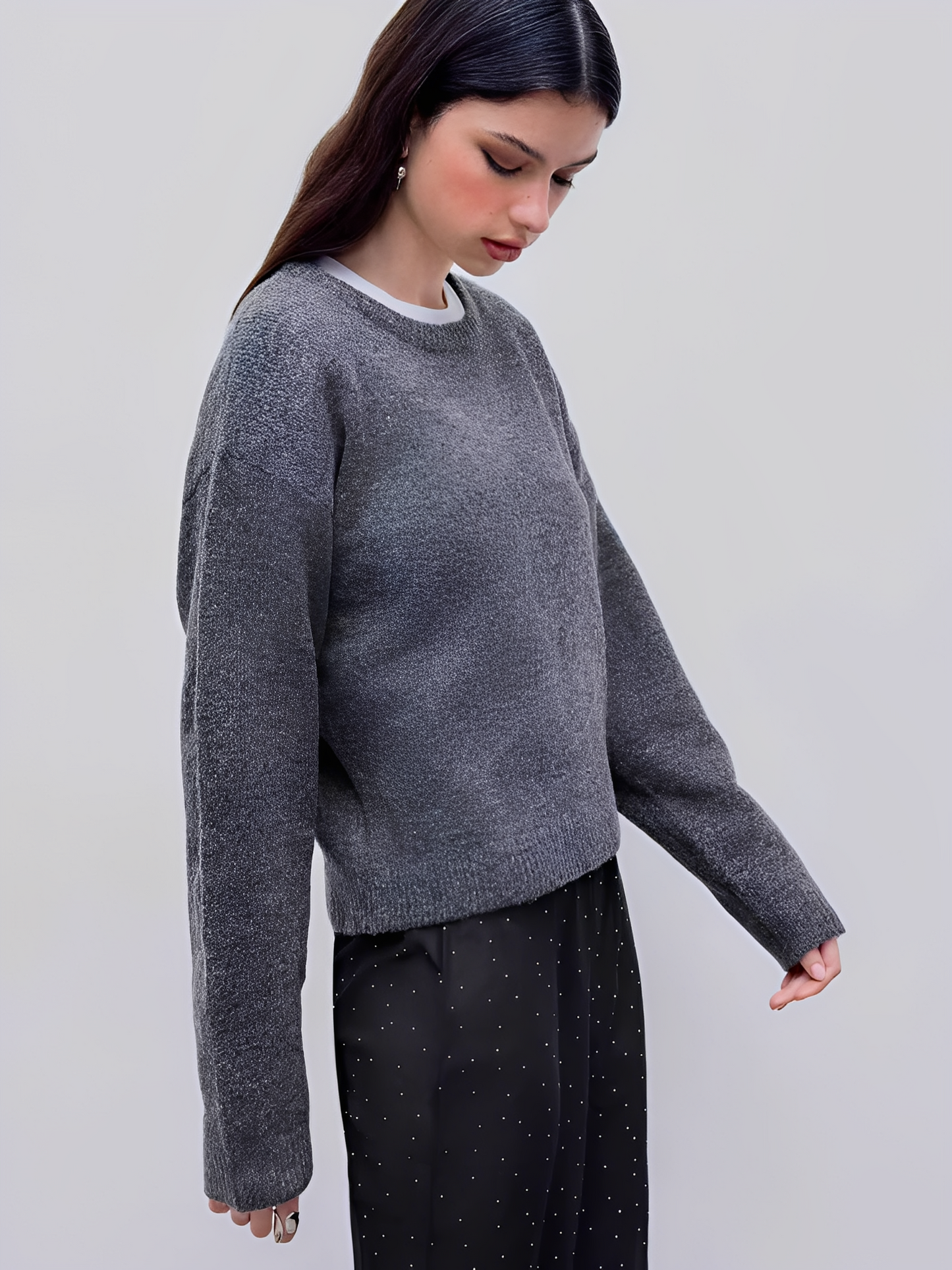 Amelia - Suéter de punto con cuello redondo y manga larga mujer