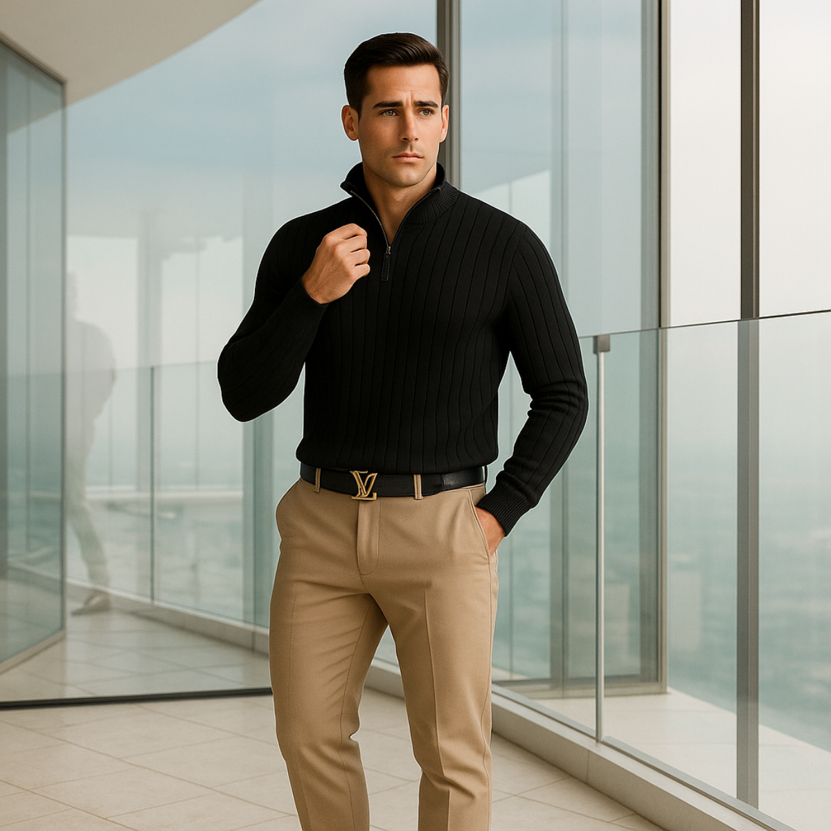 Lucas – Jersey de punto con cremallera para hombre